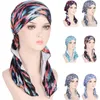 Etnische Kleding Vooraf Gebonden Chemo Cap Moslim Innerlijke Hijab Tulbanden Voor Vrouwen Print Hoed Motorkap Haaruitval Wrap Hoofddoek musulman Femme Foulard