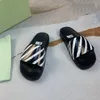 Woman slip-on sandal famous designer tazz tasman slippers summer Beach Couple Sliders man sliders Skin Arrows off Letters Ladies black white Shoes with Box size 36-46