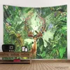 Tapisseries imprimées de feuilles de plantes, tapisseries murales suspendues d'art de la Jungle, décoration de salle, tapis de Yoga pour la maison, drap de lit