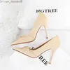 Dress Shoes BIGTREE Shoe Pump Women's New Designer Bow Knot High Heels Elegant Table Tennis Shoes Women's Shoes Sexy Party Shoes Large Size 42 43 Z230707