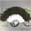 Arts And Crafts Fluffy Feather Hand Fan Stage Performances Craft Fans Elegant Folding Feathers Party Supplies Drop Delivery Home Gard Dhsi0