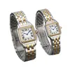 Relógio de quartzo quadrado tanque de ouro rosa Moda relógios femininos relógios de pulso de prata presente dos namorados relógio de pulso estilo diamante de luxo para vendas