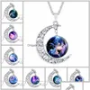 Pendant Necklaces 64 Styles Sier Moonstone Necklace Owl Flower Tree Of Life Cabochon Glass Charms Moon And Star For Women Fashion Dr Dhonb