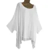 Damesblouses Overhemden Asymmetrische blouses Dames Katoen Linnen Grote maten Dames Dames Casual Losse katoenen linnen Effen kleur Tops Overhemd Oversized blouse 230705