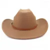 Boinas unissex fedora hat estilo étnico parecia western cowgirl woolen women