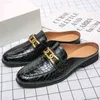 Dres Schuh Hohe Qualität Männer Schwarz Leder Halbschuh Designer Slip auf Slipper Luxus Casual Loafer Plu Größe Mule 220723