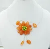 Choker kerstcadeau !!! I Love It Braziliaanse halfedelstenen bloem ketting 20"