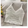 Débardeurs pour femmes hauts pour femmes débardeur Sexy femmes soutien-gorge intégré couleur unie Camis pour recadrage épaule dénudée Camisole sans manches