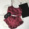 Damen-Schlaflounge MIARHB Damen-Pyjamas, Satin-Nachtwäsche, Damen-Pyjamas, Camis, kurze Oberteile, Hosen, Nachtwäsche-Sets, Damen-Pijamas, Dessous-Unterwäsche