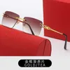 Fashion carti top sunglasses New Metal Craft Fried Dough Twists Leg Sunglasses for Men Trend Frameless Women with original box