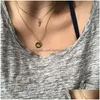 Pendant Necklaces Simple 12 Zodiac Sign Necklace For Gold Sier Rose Coin Constellation Charm Chains Fashion Jewelry In Bk Drop Deliv Dhcxj