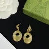 Retro ellipse charm dingle örhänge Stud aretes Women Fashion Designer Letter Drop Earndrops for Female Party Wedding Jewelry Gift With Box 2307065BF