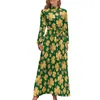 Robes décontractées Shamrock Clover Robe Léopard St Paddy's Day Street Fashion Boho Beach Manches Longues Col Haut Élégant Long Maxi