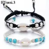 Chaîne été étoile de mer coquille tissé Bracelet unisexe réglable cire corde Turquoise perlé Bracelet de cheville femmes hommes Boho plage bijoux 230706