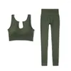 Women's Leggings Sport Seamless Yoga Set Women 2PCS Wear U Neck & Square Bra High Waist Outfit Fitness Gym Clothing