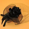 Pañuelos 1Pc Fascinator Boda Vintage Tea Party Prom Cosplay Sombrero Horquilla Clip para el cabello Velo Tocado