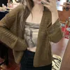 Women's Knits Women Cardigan Knitted Long Sleeves Hollow Out Open Stitch Thin Sun Protection Anti-UV Slounchy Lady Coat Spring Fall Jacket