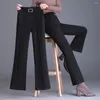 Pantalons pour femmes 2023 costumes évasés pour femmes été à la mode bureau dames travail taille haute pantalon T101