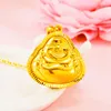 Anhänger Halsketten 24K Gold Farbe Glück Frauen Männer Halskette Guanyin Maitreya Buddha Dicke Goldene Buddhistische Hochzeit Choker Schmuck