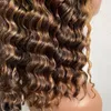 Lockig Bob Peruk Kort T Del Spets Front Peruker För Svarta Kvinnor Highlight Remy Hair Brazilian Colored Ombre Human
