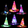 Party Hats Festive Supplies Home Garden Decor Led Lights Cap Halloween Witch Hat Outdoor Tree Hanging Glow In The Dark Color Glowing hats