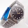 Нарученные часы 36 мм/39 мм сапфировые автоматические мужские часы Japan Miyota8215/NH35 Unisex Black Dial