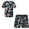 Tute da uomo Flower O Neck Uccello e pianta Illustrazione Set da uomo Vestiti da donna T-shirt Oversize Y2k Mans Abbigliamento Harajuku Felpa