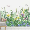 Wall Stickers Green Plants Small Flowers And Grass Baseboard Self-Adhesive Bedroom Porch Decorative