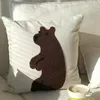 Pillow Pure Cotton Canvas Cartoon Animal Towel Embroidery Pillowcase Living Room Core Sofa Car Bedroom Bedside Cushion