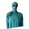 PVC-Kunstleder Unisex-Fetisch-Zentai-Body mit getrennten Händen, Mumientasche, Bodybag, Bühnenkostüm für Erwachsene, abnehmbare Maske mit Händen