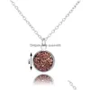 Pendentif Colliers Nouvelle Mode Ronde Druzy 6 Couleurs Bling Pierre Naturelle Drusy Charme Lien Chaîne Collier Pour Les Femmes De Luxe Bijoux Cadeau Dhqwe