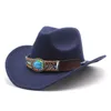 Bauhinia Vintage Fascinator Western Cowboy Hut für Männer Gentleman Cowgirl Jazz Hüte Sombrero Hombre Kirche Kappe