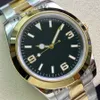 2024 мужские часы серии 40MM Explor 18-каратное желтое золото Черный Dail сапфировое зеркало Master автоматические часы механический механизм Oyster сталь Luxe de наручные часы R03