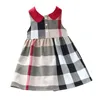 Robes de bébé filles robe de créateur vêtements pour enfants revers collège vent bowknot manches courtes plissée polo jupe enfants vêtements décontractés