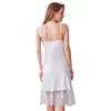 Women's Sleepwear 2023 Ladies Long Ice Silk Lace Deep V Female Summer Sexy Sling Nightdress Nightgown Solid Color Large Size