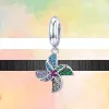 925 silver beads charms fit pandora charm 925 Bracelet Colorful Shiny Rainbow Pinwheel Positioning Buckle Classic charms set Pendant DIY Fine Beads Jewelry