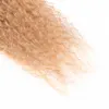 Parrucche sintetiche Fasci di capelli ricci crespi a coda di cavallo 34 pollici 100g Tessuto sintetico lungo morbido Ombre Marrone biondo 230227