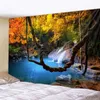 Tapisserier Vackra naturlandskap Tapestry Seascape Forest Waterfall Wall Hanging Home Art Decor Yoga Madrass Sheet