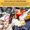 BBQ Grills HIRUNDO Anti-aanbak Grill Mat Met Snijdoos Bakken Koken Grillplaat Hittebestendigheid Gemakkelijk Schoonmaken Keuken 230706