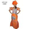 Afrikanska etniska kläder Damklänningar BAZIN RICHE Broderad Design Klänning Long230z