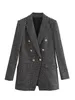 Costumes pour femmes Blazers TRAF Tweed Blazer Femme Bouton Doré Vestes Femmes Hiver Bureau Porter Blazer Femmes Manteaux Texturés À Manches Longues Femme Blazers 230705