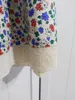Vestidos casuais 2023 moda feminina lanterna manga longa estampa floral vestido emenda renda 0614