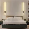 Luminária de parede Dourada Preto Longo Luzes LED Sala de estar simples Sala de jantar Sala de jantar Quarto Cabeceira Corredor Loft Lâmpadas de linha de fundo