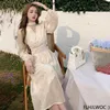 Robes décontractées coréen Chic élégant tempérament 2023 japon filles une ligne mignon féminin Vestidos évider longue rétro Vintage robe