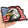 Aufnäher mit der Flagge der USA Eagles oder gestickte Applikationen für Biker-Kleidung, Abzeichen mit himmlischen lustigen großen Adler-Applikationen, Aufklebern263R