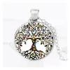 Hänge Halsband Mode Tree of Life Time Gem Cabochon Glas Charm Sier Svart Brons Länkkedja För Kvinnor Män S Lyxsmycken Dro Dhvc7