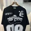 Designer Fashion Clothing Tees Tshirts Street Hellstar Studios Jersey Numéro 08 Lettre Imprimé À Manches Courtes Hip-hop Homme T-shirt Ample Rock Hip hop