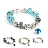 Charm Armbanden Zomer Stijl Crystal Charms Bangles Sier Plated Europese Authentieke Kralen Ketting Armband Voor Vrouwen Originele Diy Jewel Dhnme