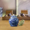 Storage Bottles Blue And White Porcelain Ginger Jar Indoor Weddings Desktop Arrangement Versatile Home Floral Office Chinese Decorative Vase