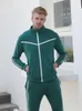 Men's Tracksuits 2023 Slim Tide Brand Suits Leisure Sports Stand Stand Stirt Zip Shirt